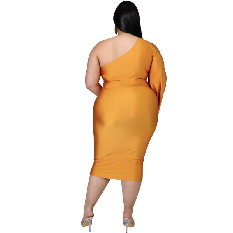 Plus Size Dresses To Wear With Sleeves - gold back