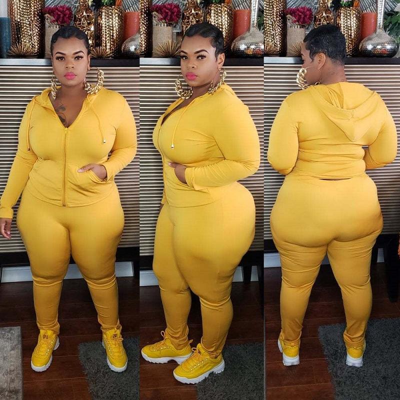 Plus Size Sport 6-color Casual Wear - yellow color