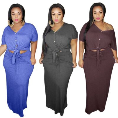 Plus Size Strap Knitted L Two-piece Set- main picture