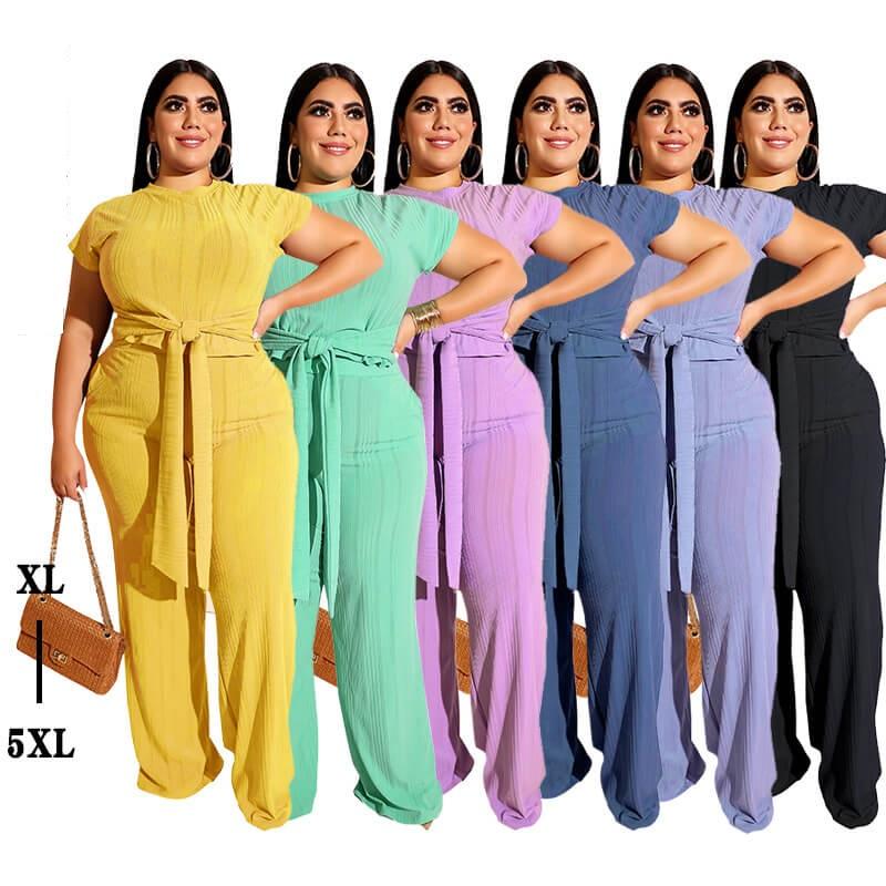 Plus Size Strappy Solid Color Sets - main picture