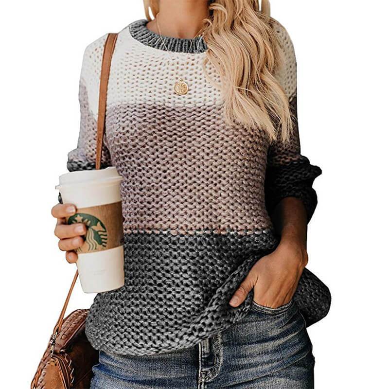 Plus Size Slouchy Sweater - gray color