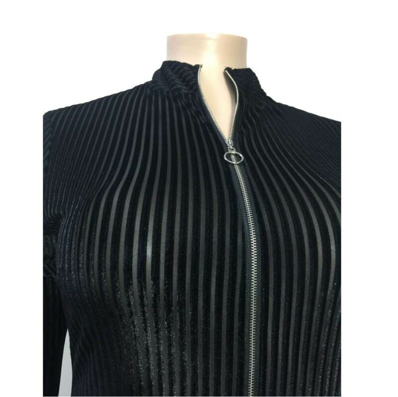 Black Long Sleeve Jumpsuit Plus Size - black color