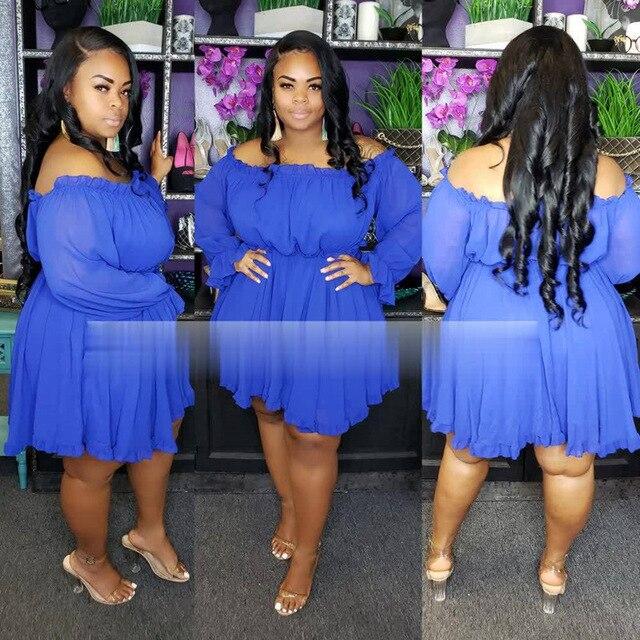 Plus Size Occasion Dresses - blue color