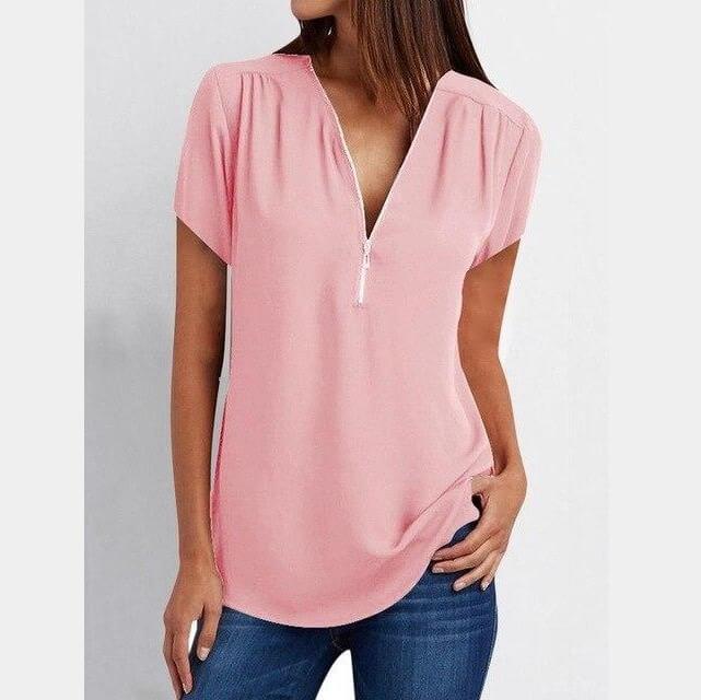 Plus Size Grey T Shirt - pink color