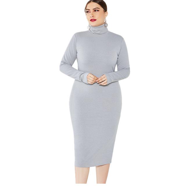 Grey Plus Size Dress - gray color