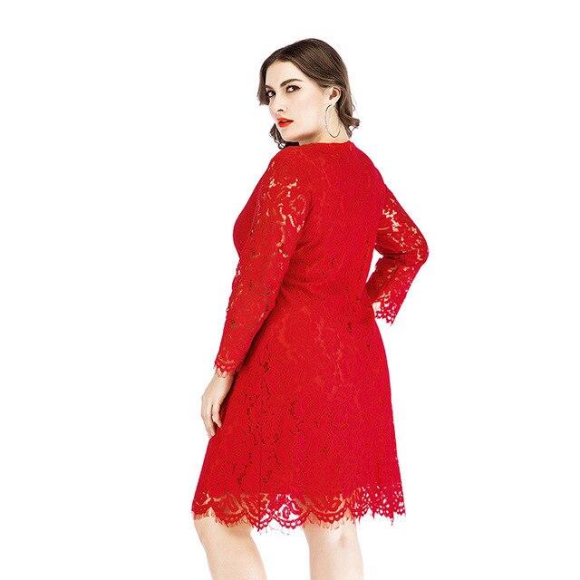 Plus Size Lace Wedding Dresses - red side
