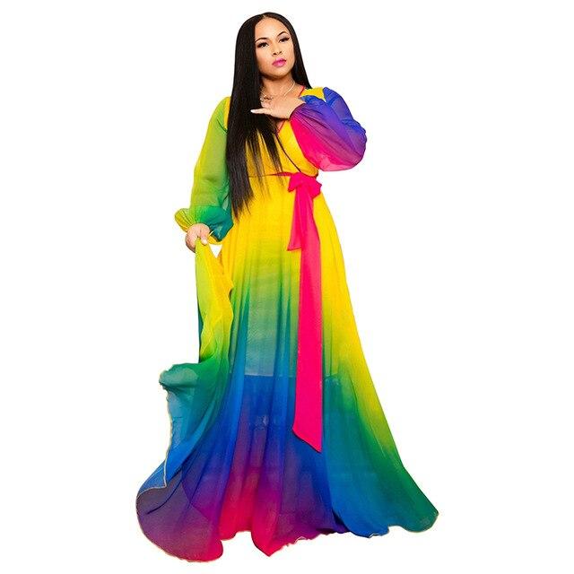 Plus Size Long Dresses - multi color