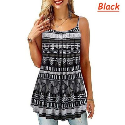 Plus Size Black And White Striped Shirt - black color