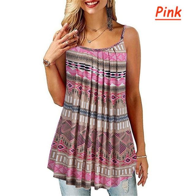 Plus Size Black And White Striped Shirt - pink color