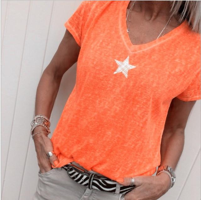 Plus Size Hot Pink t Shirt - orange color