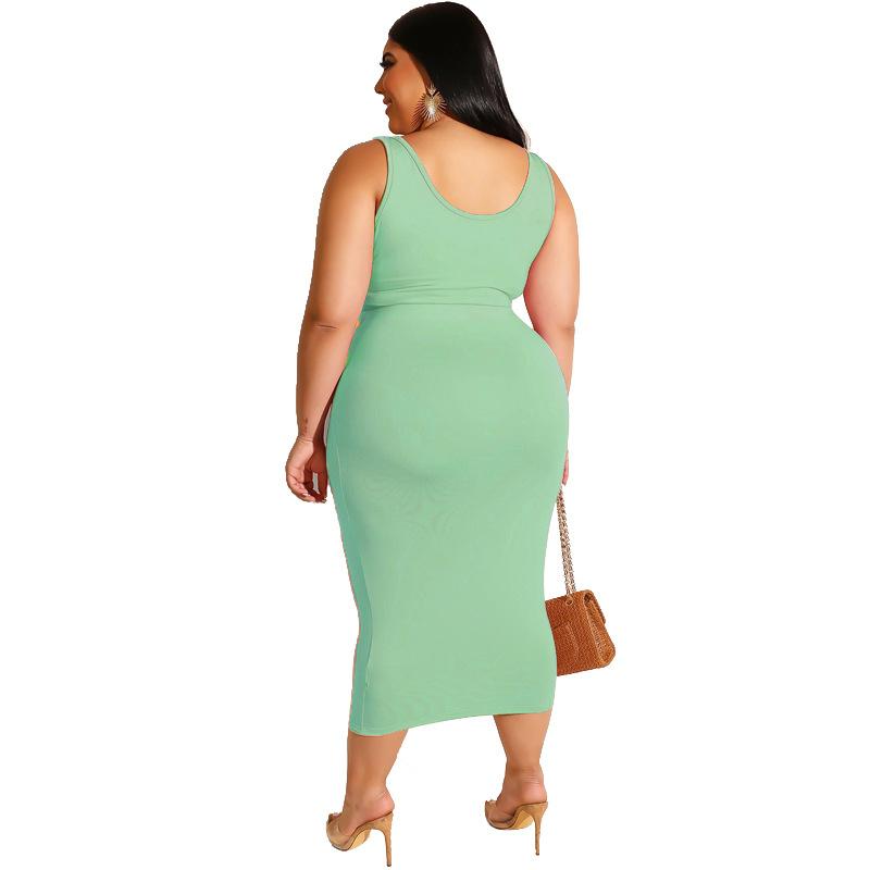 Plus Size Two Piece Dress - turquoise back