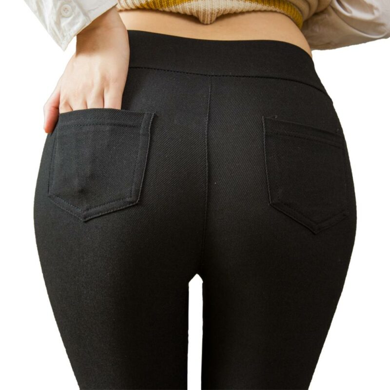 Plus Size Pencil Pants Trousers - black back