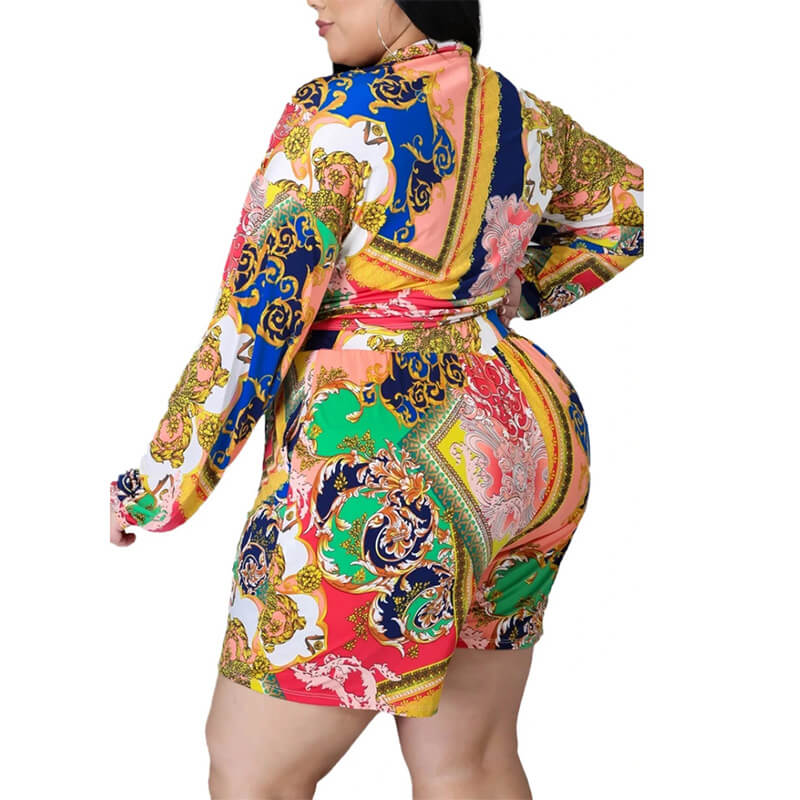plus size shorts and top set-turmeric-left side view