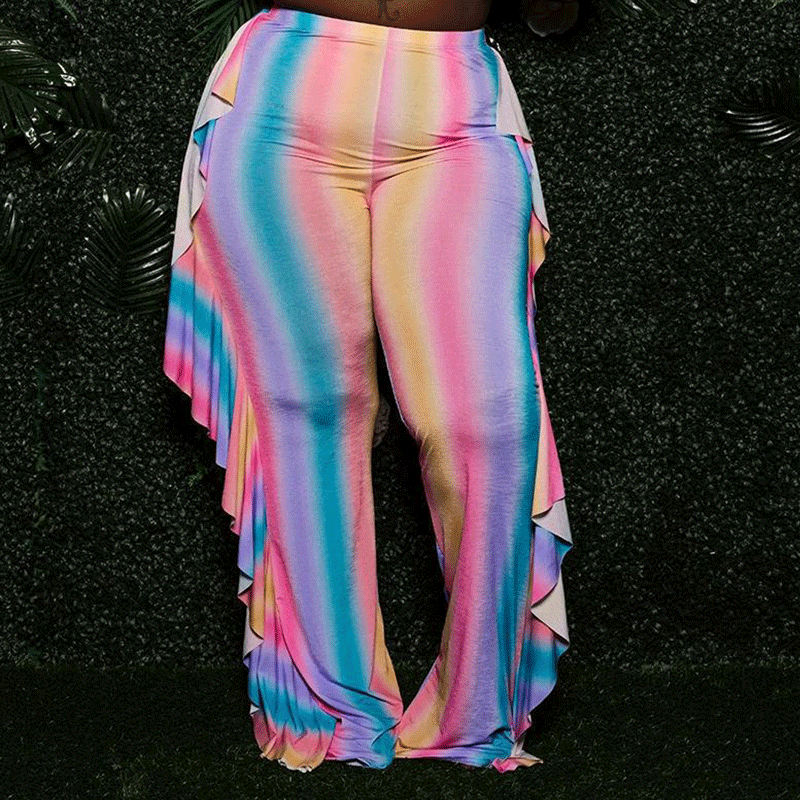 Rainbow Plus Size Pants-left side view