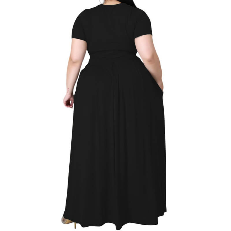 plus size crop top and maxi skirt set- back view