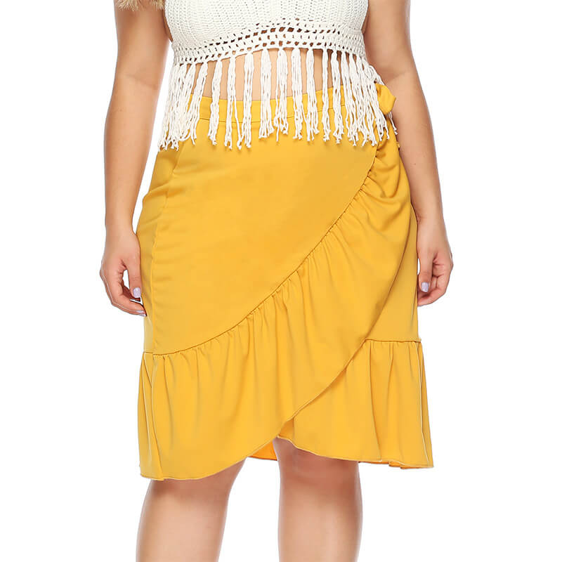 plus size yellow skirt-frotn view
