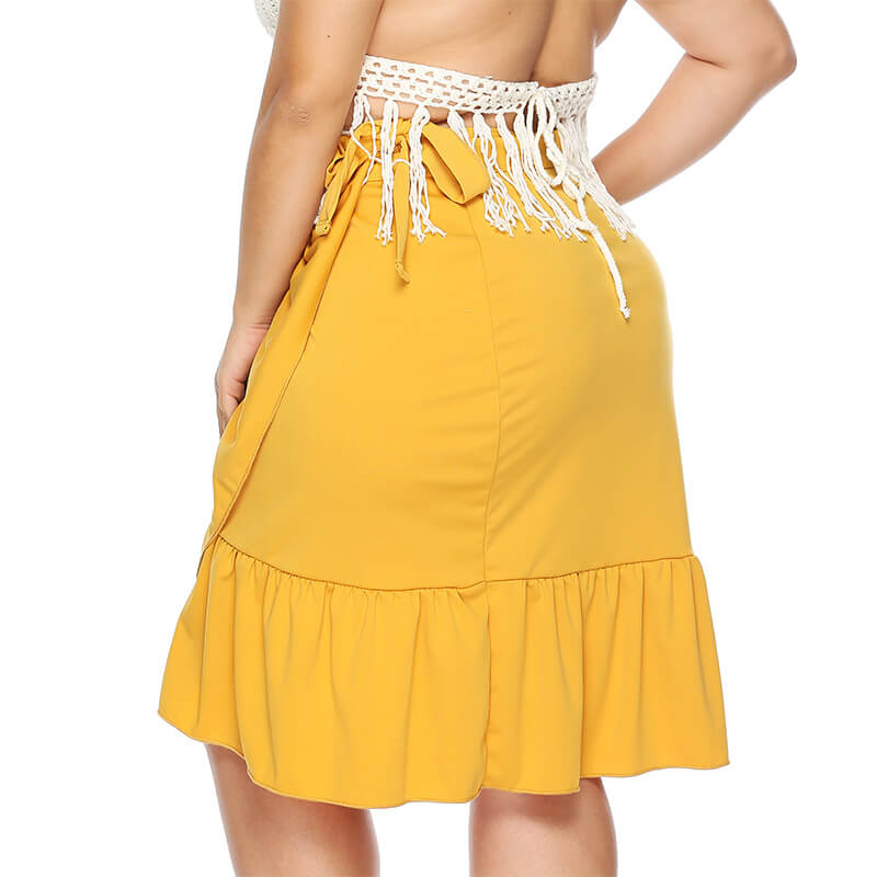 plus size yellow skirt-left side view
