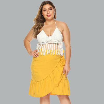 plus-size-yellow-skirt-model-front-view (1)