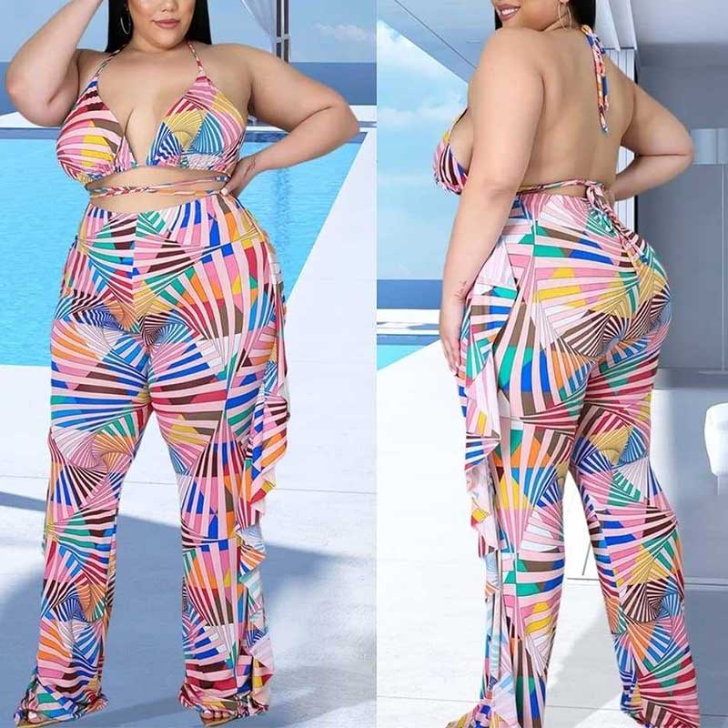 bra and pants set-colorful-mdoel view