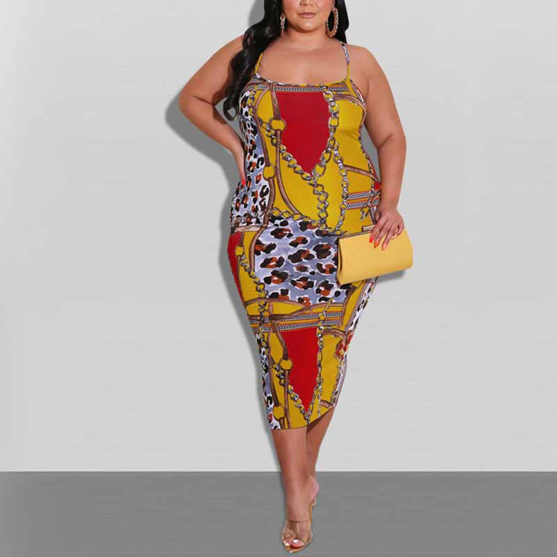 plus size bohemian summer dresses-yellow-front view