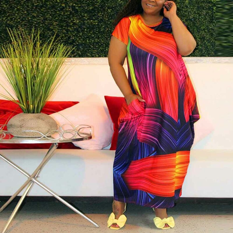plus size casual dresses with pockets-left side view