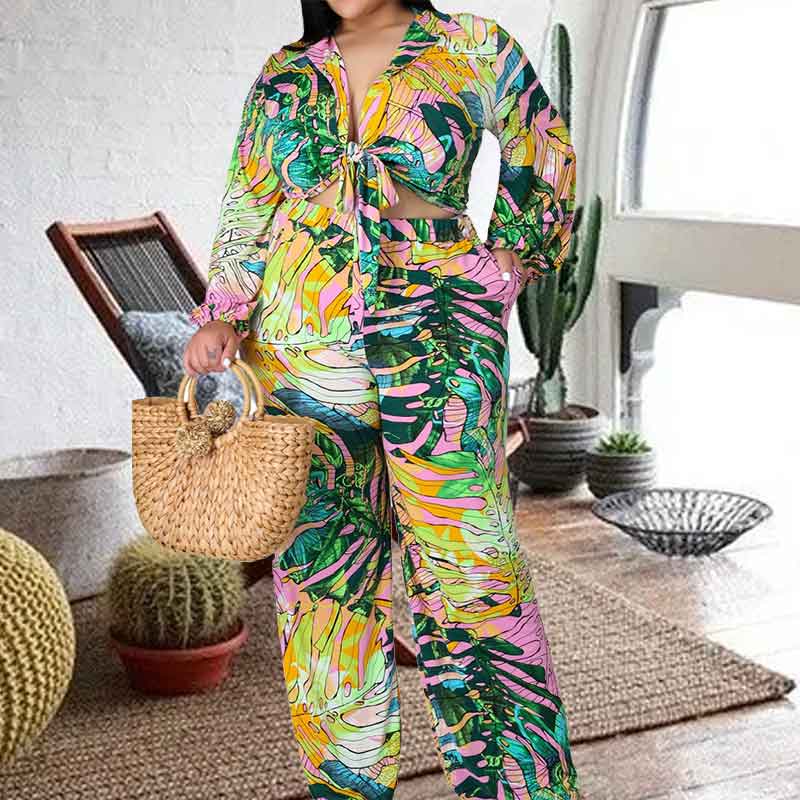 plus size casual pant suits-green-front view
