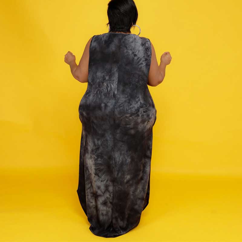 plus size maxi dresses for summer-black-back view