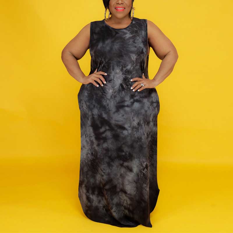 plus size maxi dresses for summer-black-front view