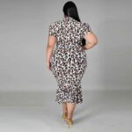 plus size leopard print dress-back view