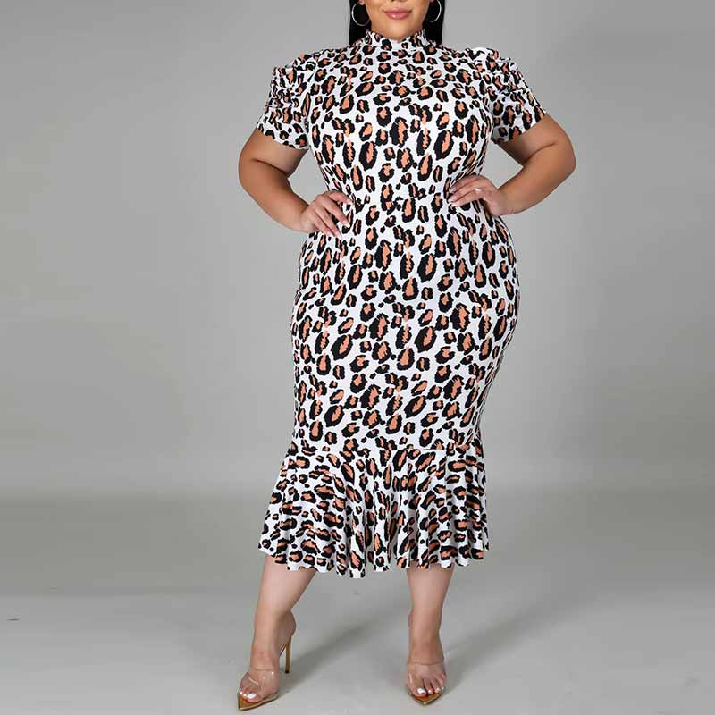plus size leopard print dress-full face photo