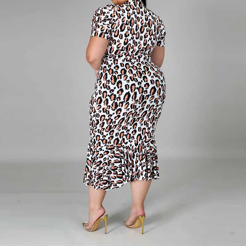 plus size leopard print dress-left side view
