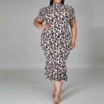 plus size leopard print dress-model view