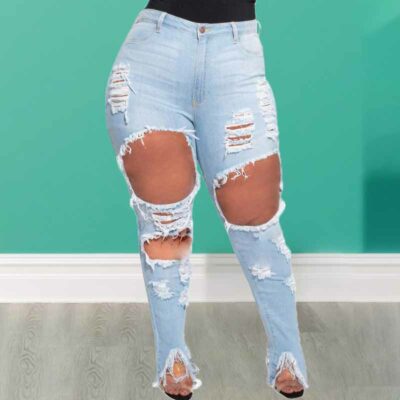 ripped jean plus size-front view
