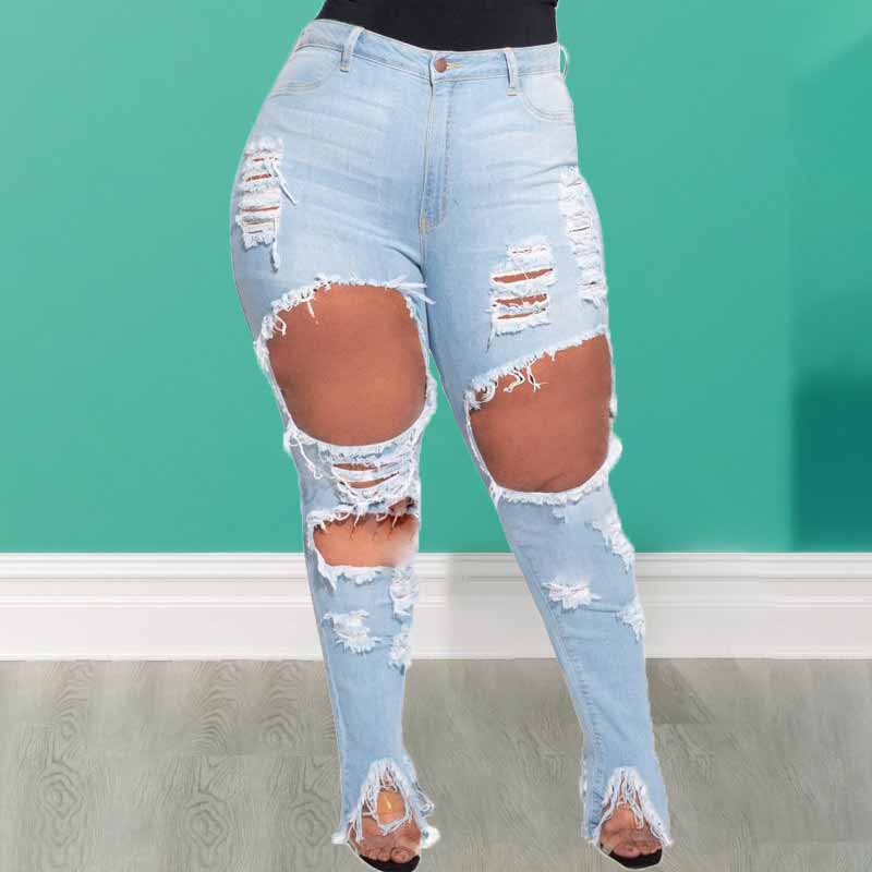 ripped jean plus size-front view