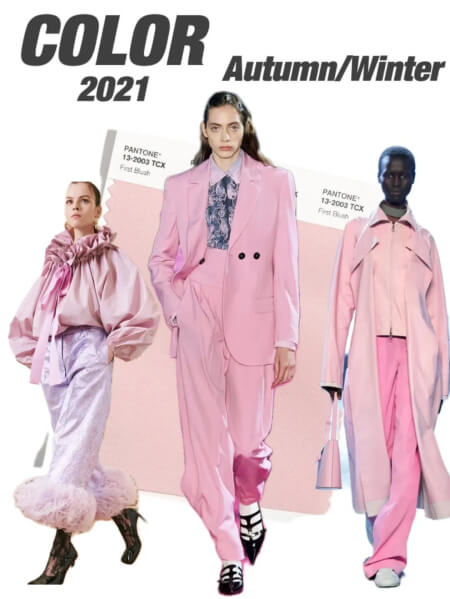 Automne Hiver Dernière Couleur À La Mode De 2021-Rose Tendre