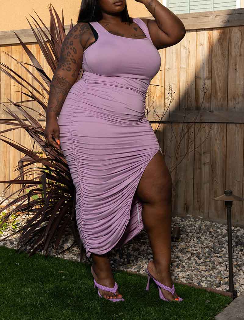 WHAT ARE SUITABLE OUTFITS FOR THICK GIRLS-Split-dress