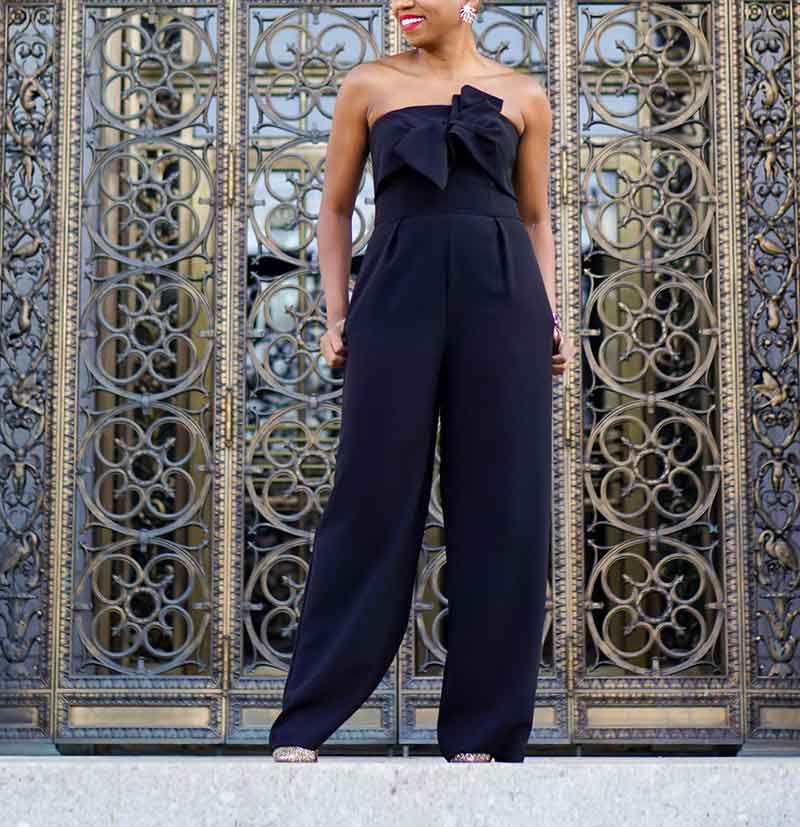 how to accessorize a black jumpsuit-Black-is-thin-and-can-wear-a-sense-of-luxury