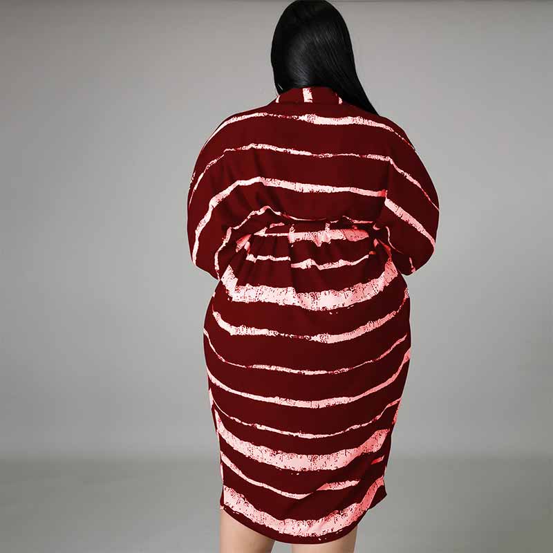 plus size button up dress-wine red-back view