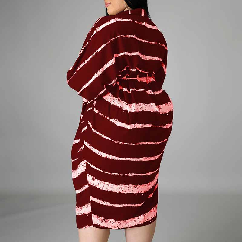 plus size button up dress-wine red-left side view