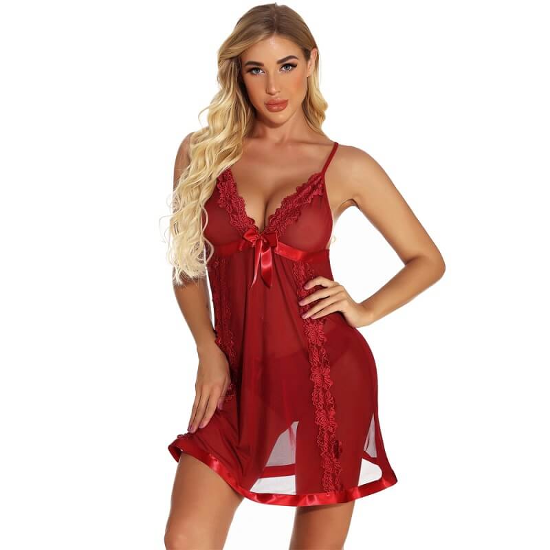 plus size sexy chemise front side veiw