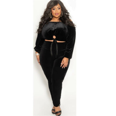 Two Piece Sexy Plus Size – Plus Size Two Piece Sets Wholesale Chic Lover - front model view